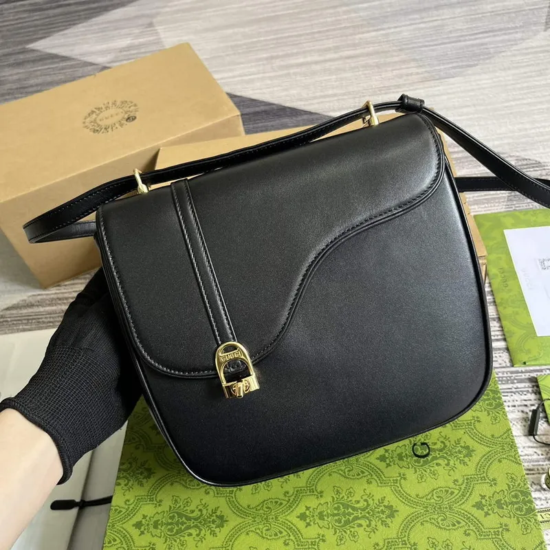 Gucci 740988 Equestrian inspired shoulder bag Black