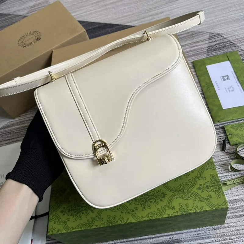 Gucci 740988 Equestrian inspired shoulder bag White