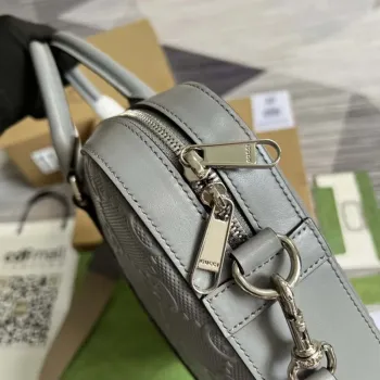 Gucci 658573 Men’s GG embossed briefcase Bag Gray