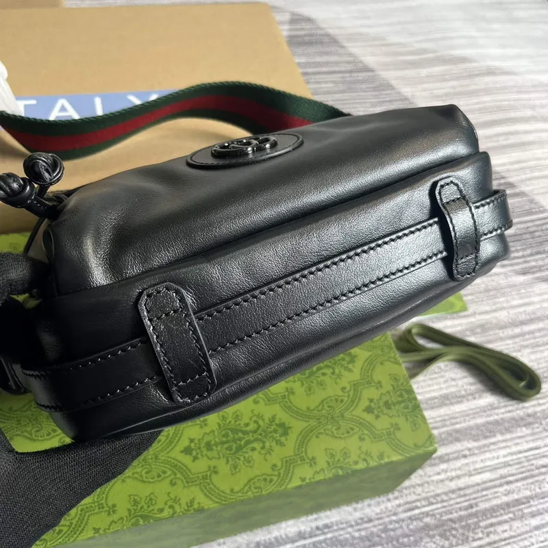 Gucci 725696 Shoulder bag with tonal Double G Black