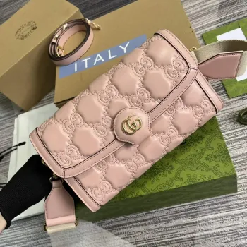 Gucci 724529 GG Matelassé Small Bag Pink