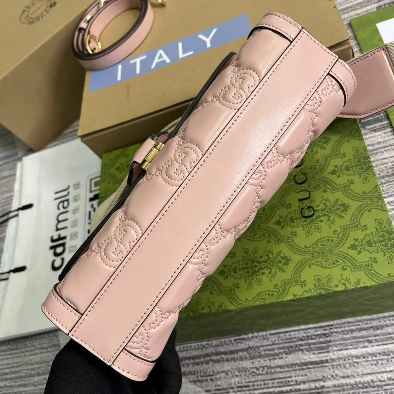 Gucci 724529 GG Matelassé Small Bag Pink