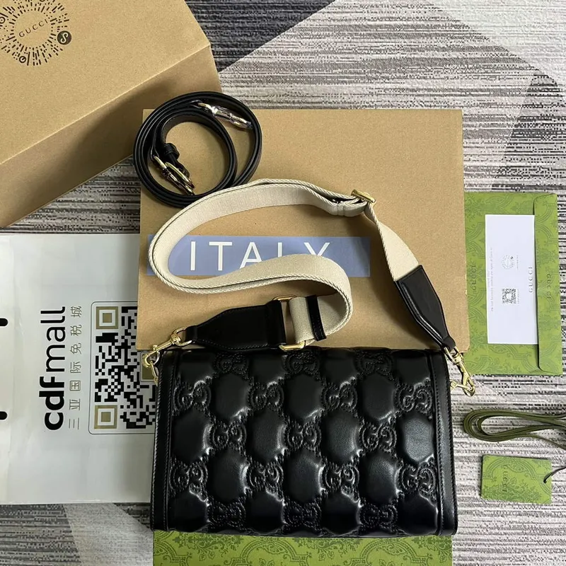 Gucci 724529 GG Matelassé Small Bag Black