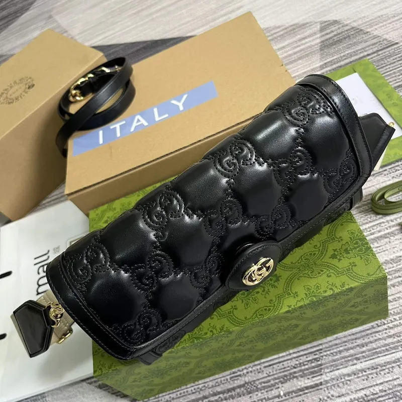 Gucci 724529 GG Matelassé Small Bag Black