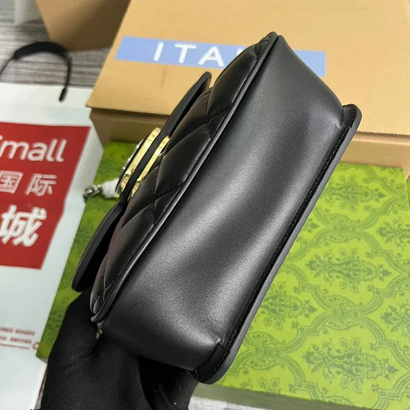 Gucci 741457 Gucci Deco mini shoulder bag Black