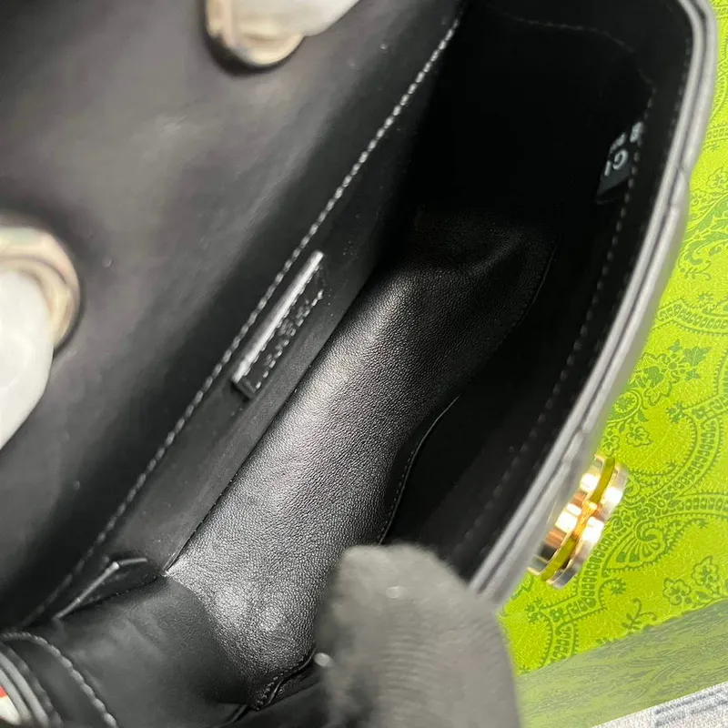 Gucci 741457 Gucci Deco mini shoulder bag Black