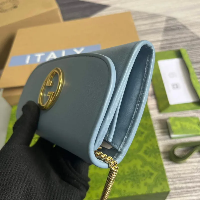 Gucci 725215 Gucci Blondie continental chain wallet Light blue