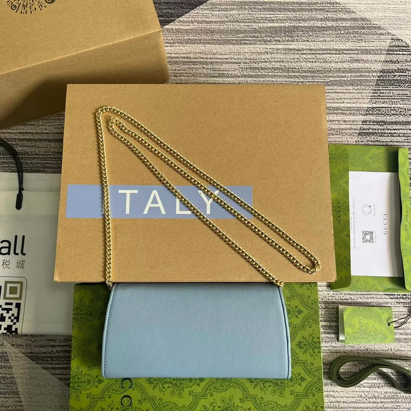 Gucci 725215 Gucci Blondie continental chain wallet Light blue