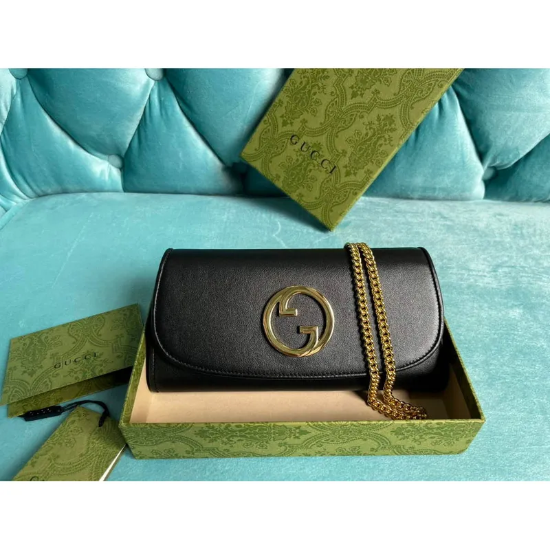 Gucci 725215 Gucci Blondie continental chain wallet Black