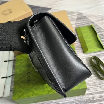 Gucci 740834 Gucci Deco Small Shoulder Bag Black