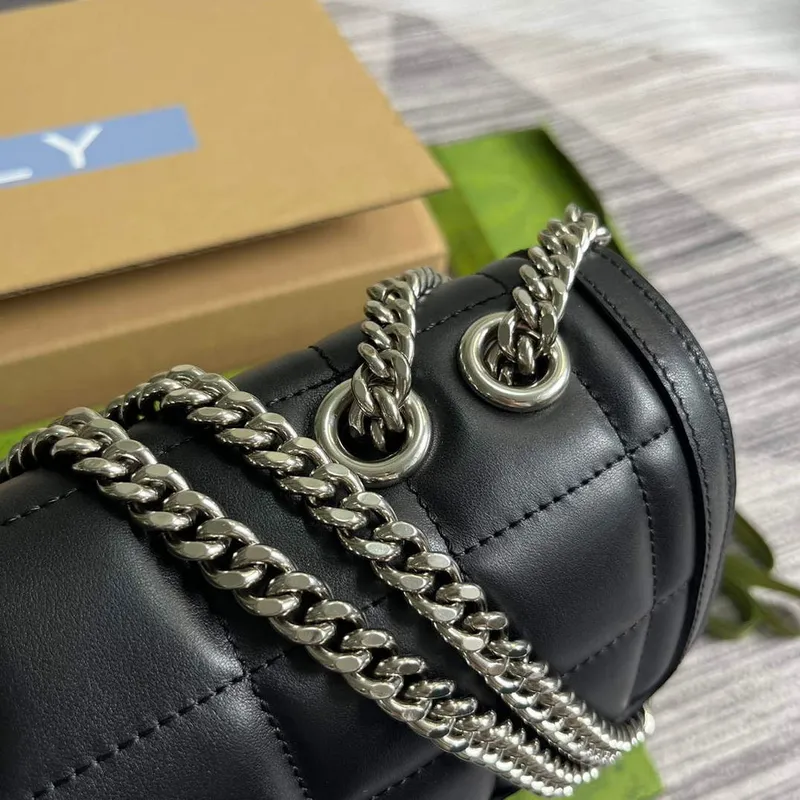 Gucci 740834 Gucci Deco Small Shoulder Bag Black