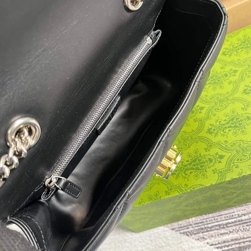 Gucci 740834 Gucci Deco Small Shoulder Bag Black