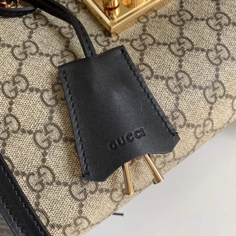 Gucci 498156 Padlock GG Small Shoulder Bag Black