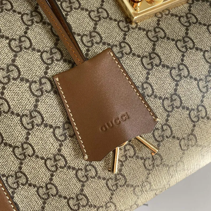 Gucci 479197 Padlock Medium GG Shoulder Bag Brown