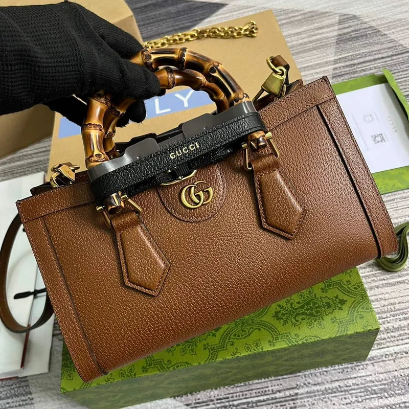 Gucci 735153 Gucci Diana Small Shoulder Bag Brown