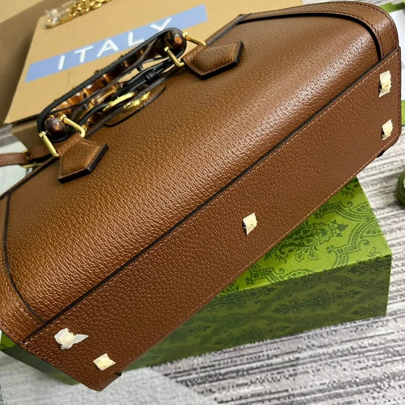 Gucci 735153 Gucci Diana Small Shoulder Bag Brown