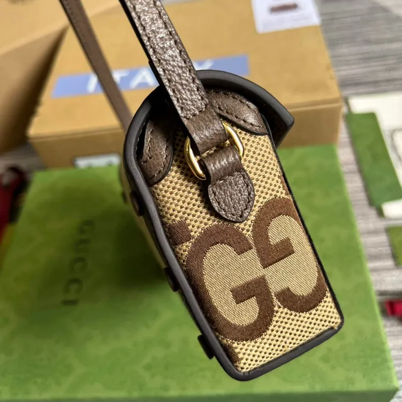 Gucci 699296 Gucci Horsebit 1955 jumbo GG mini bag Brown