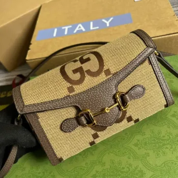 Gucci 699296 Gucci Horsebit 1955 jumbo GG mini bag Brown