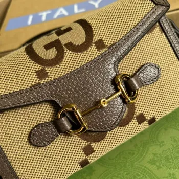Gucci 699296 Gucci Horsebit 1955 jumbo GG mini bag Brown