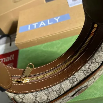 Gucci 726843 Half moon shaped mini bag with Interlocking G Brown