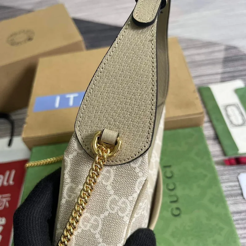 Gucci 726843 GG half moon shaped mini bag Oatmeal