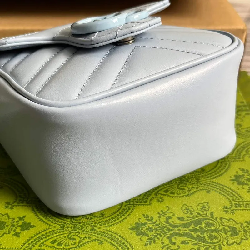 Gucci 739599 GG Marmont Belt Bag Light blue