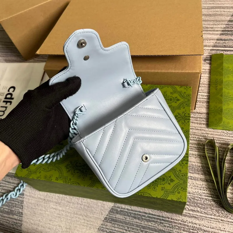 Gucci 739599 GG Marmont Belt Bag Light blue