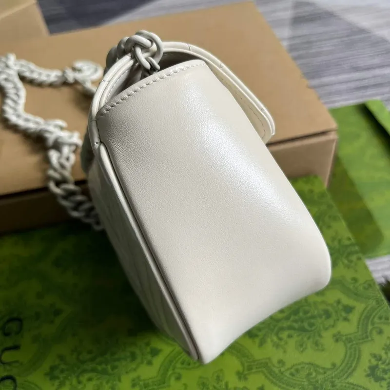 Gucci 739599 GG Marmont Belt Bag White