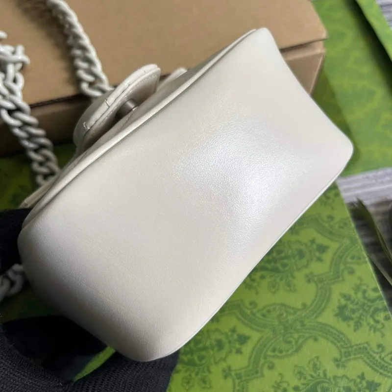 Gucci 739599 GG Marmont Belt Bag White