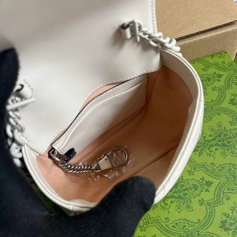 Gucci 739599 GG Marmont Belt Bag White