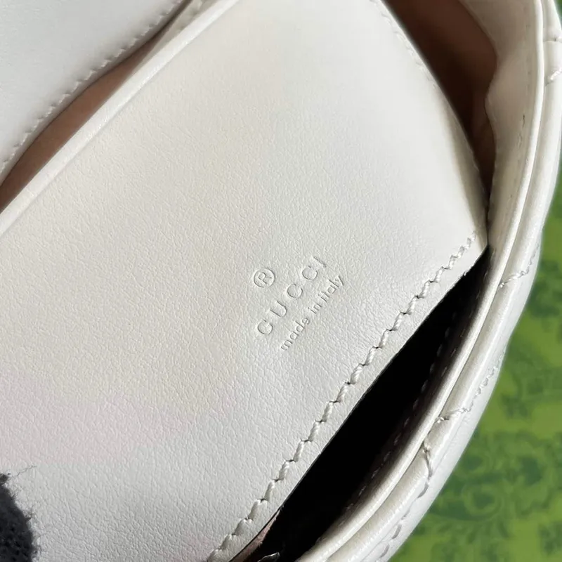 Gucci 739599 GG Marmont Belt Bag White