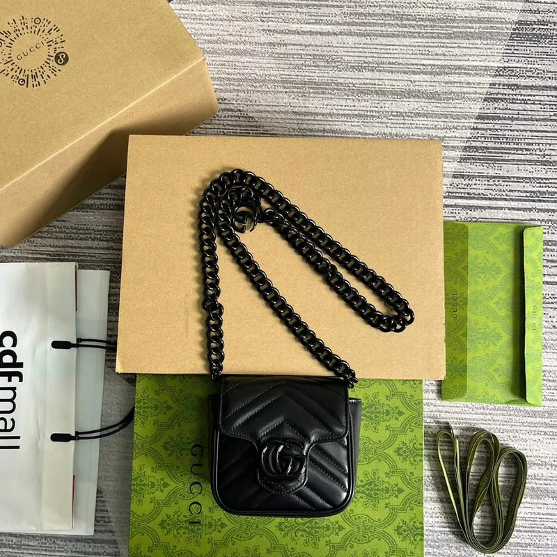 Gucci 739599 GG Marmont Belt Bag Black