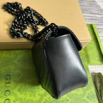 Gucci 739599 GG Marmont Belt Bag Black