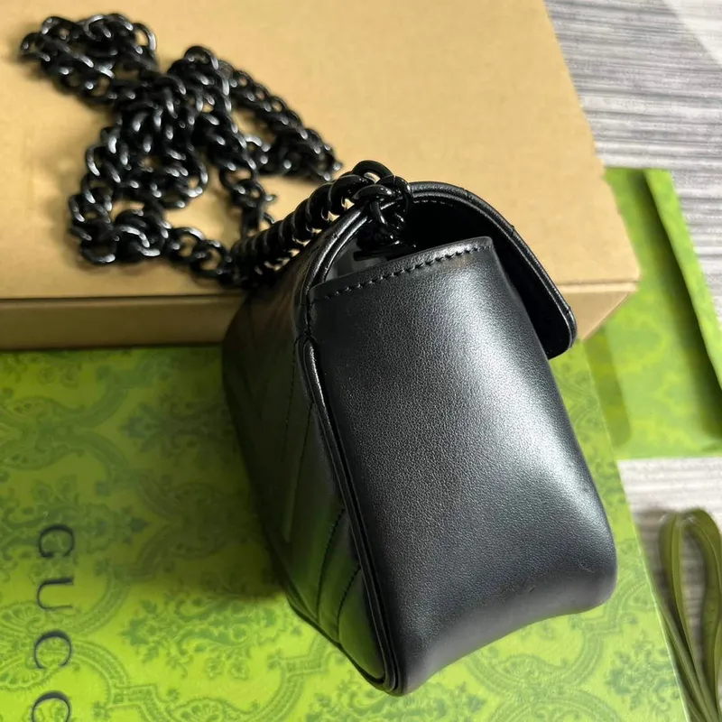 Gucci 739599 GG Marmont Belt Bag Black