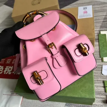 Gucci 702101 Bamboo backpack Pink