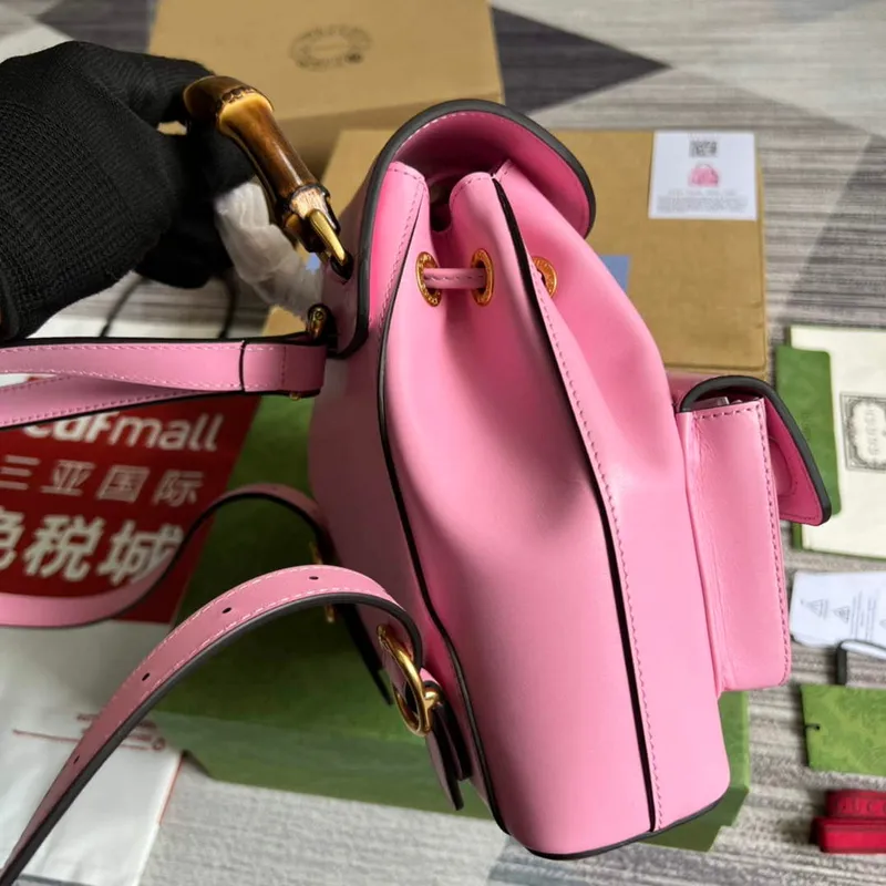 Gucci 702101 Bamboo backpack Pink