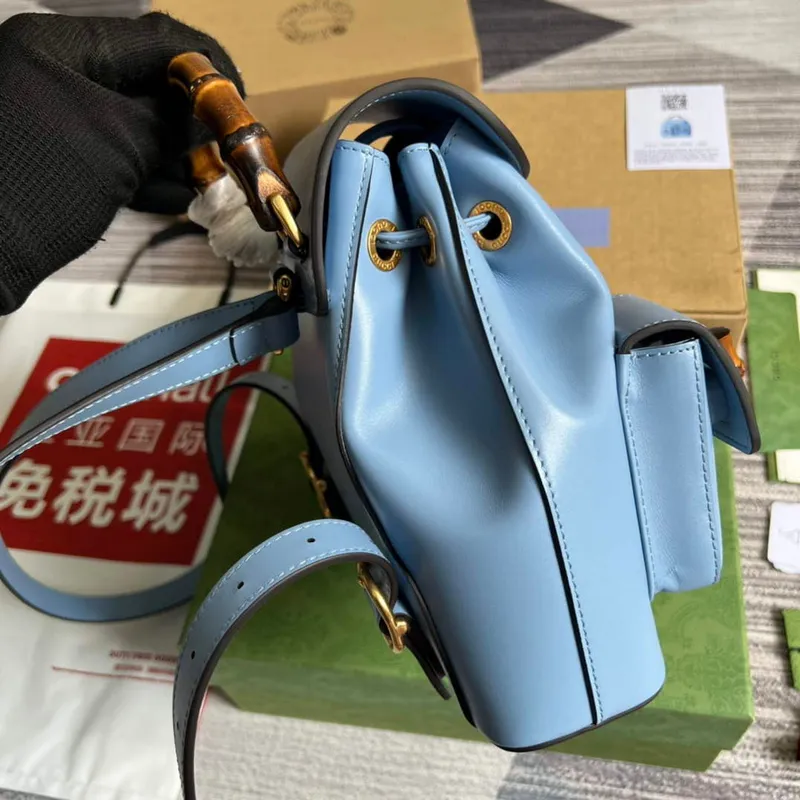 Gucci 702101 Bamboo backpack Blue