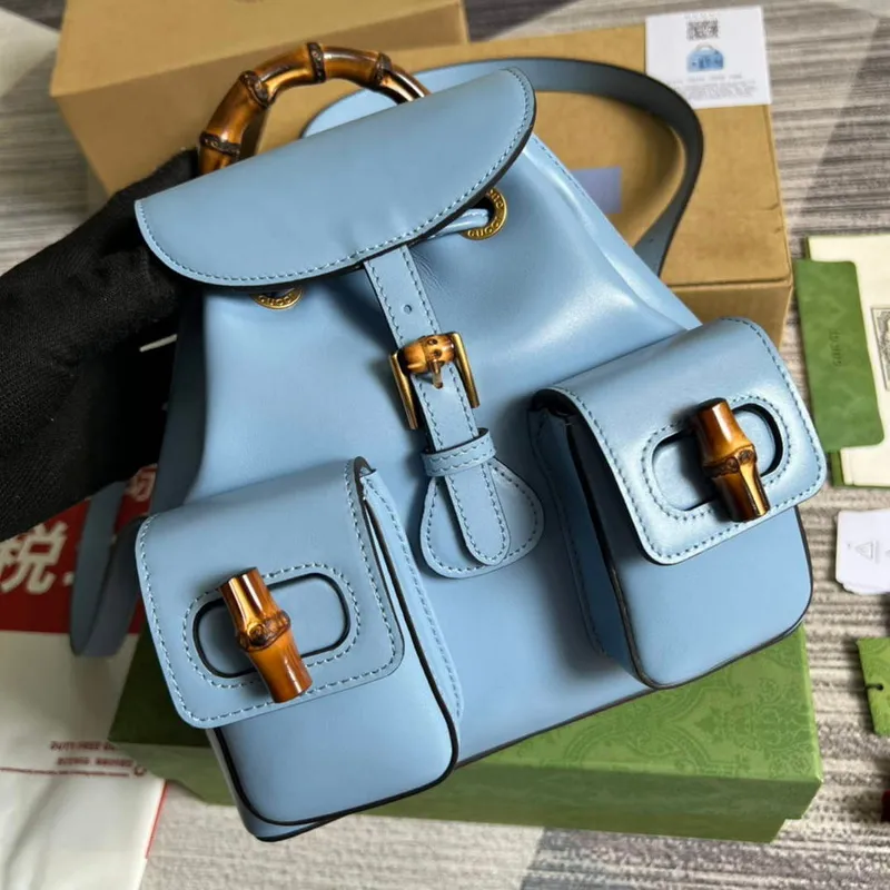 Gucci 702101 Bamboo backpack Blue