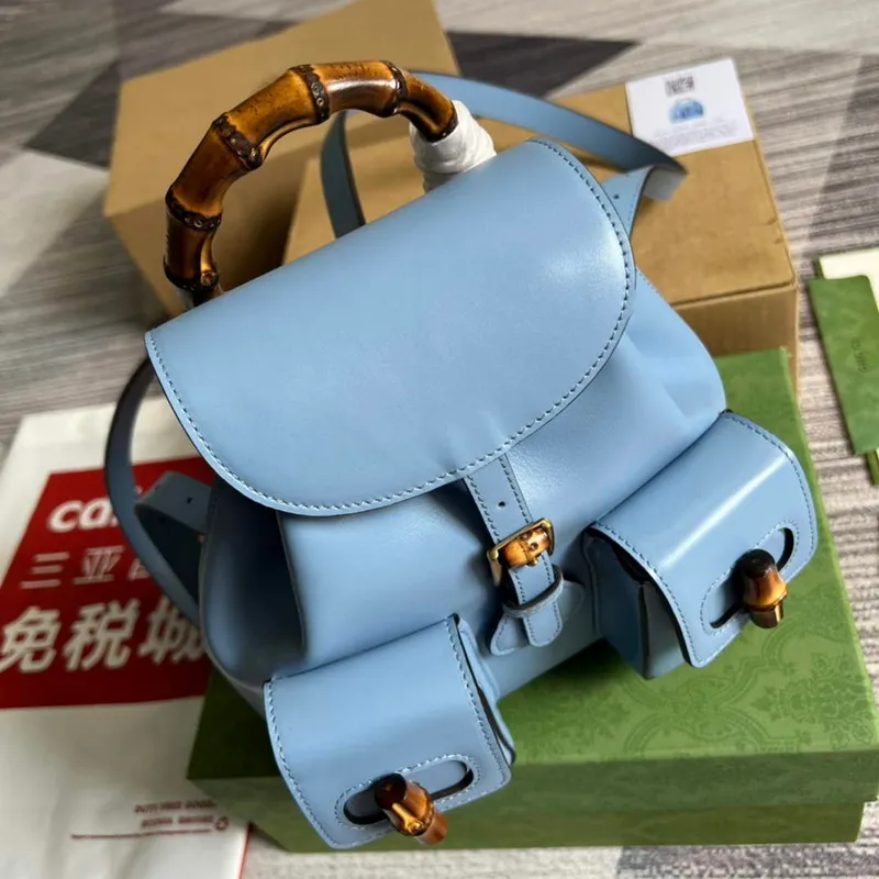 Gucci 702101 Bamboo backpack Blue