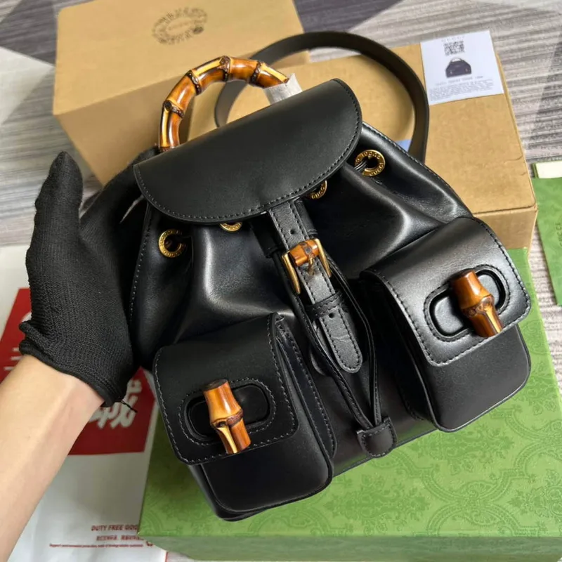 Gucci 702101 Bamboo backpack Black