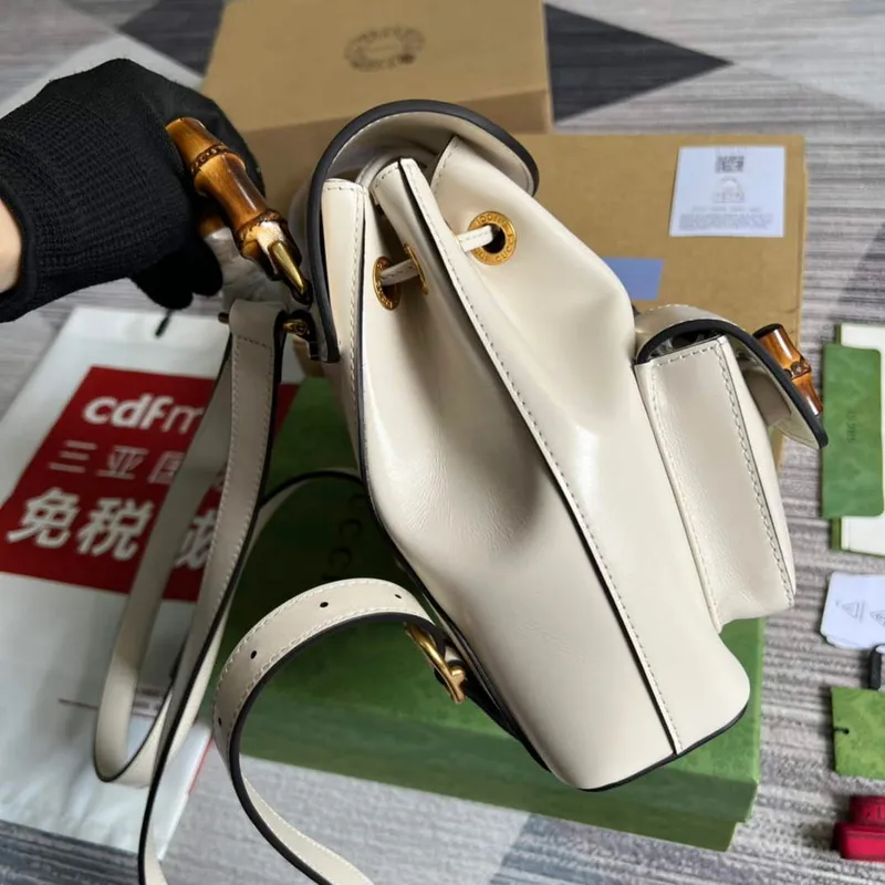 Gucci 702101 Bamboo backpack white