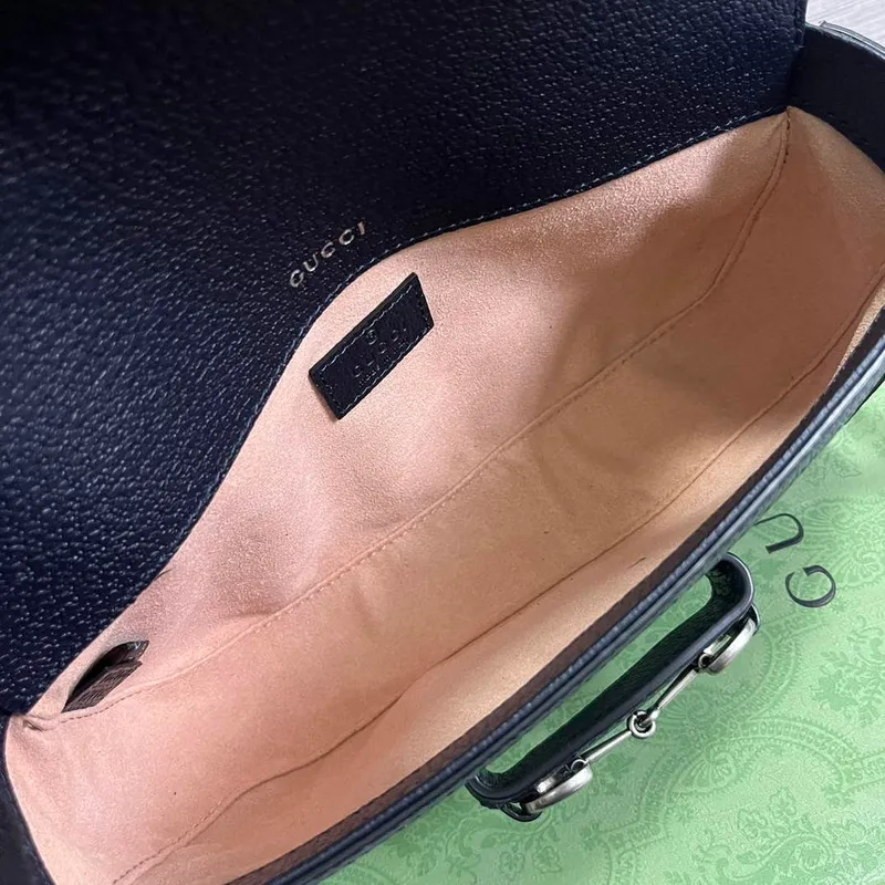 Gucci 735178 Gucci Horsebit 1955 small shoulder bag Navy blue