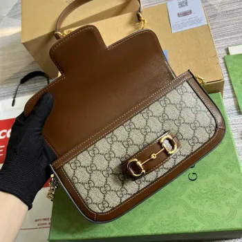 Gucci 735178 Gucci Horsebit 1955 small shoulder bag Brown