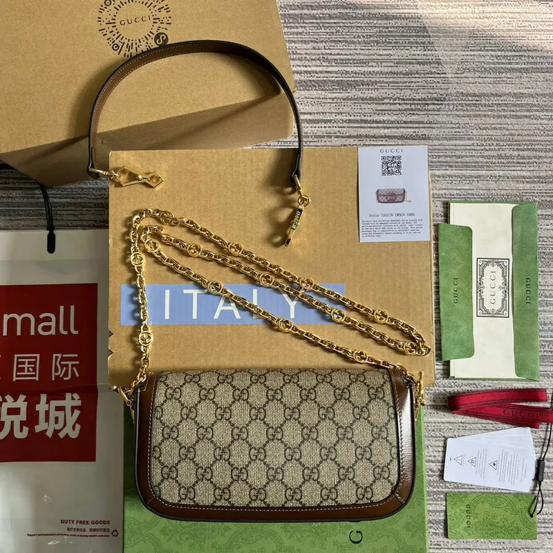Gucci 735178 Gucci Horsebit 1955 small shoulder bag Brown