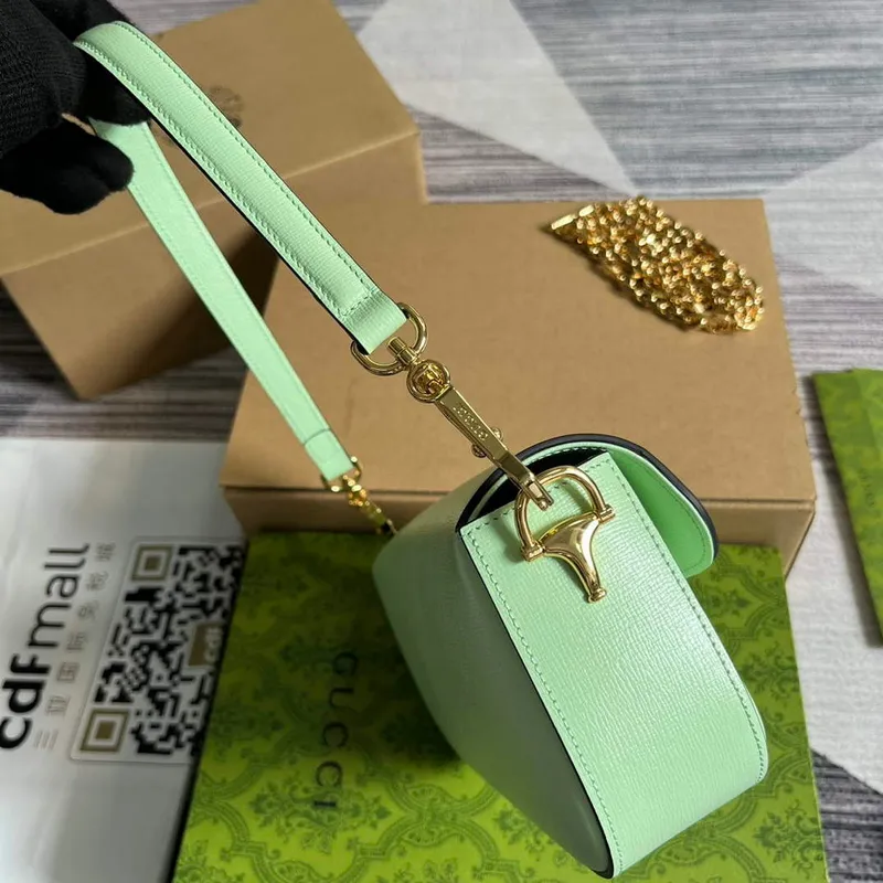 Gucci 735178 Gucci Horsebit 1955 small shoulder bag Green