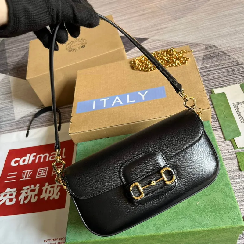 Gucci 735178 Gucci Horsebit 1955 small shoulder bag Black