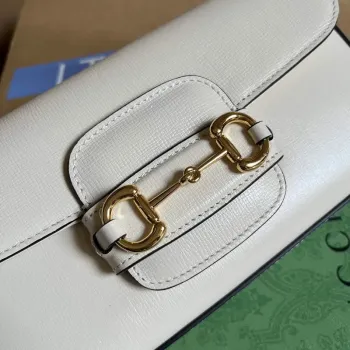 Gucci 735178 Gucci Horsebit 1955 small shoulder bag White