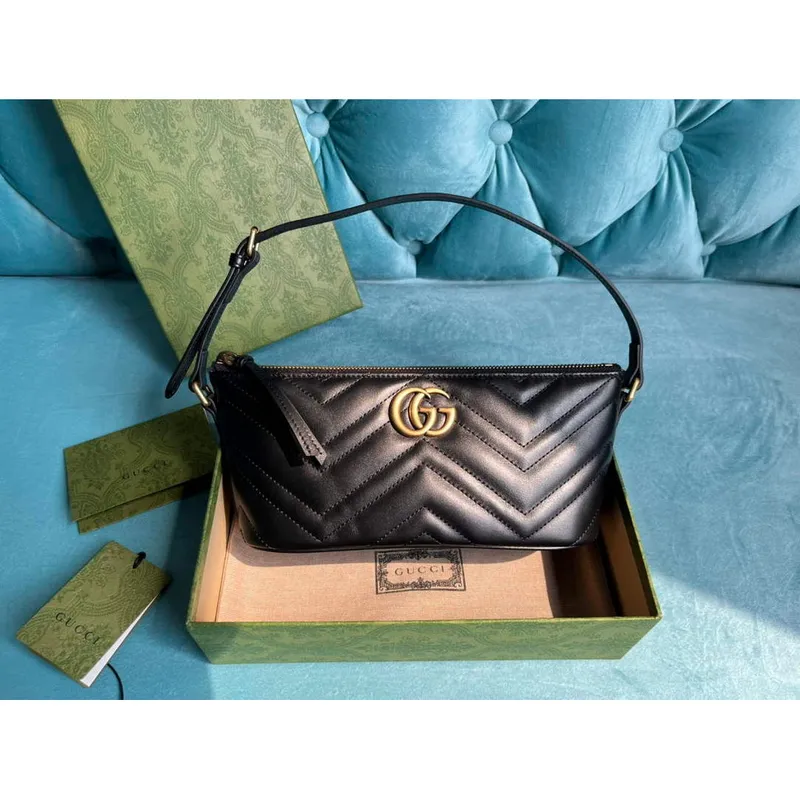 Gucci 739166 GG Marmont shoulder bag Black