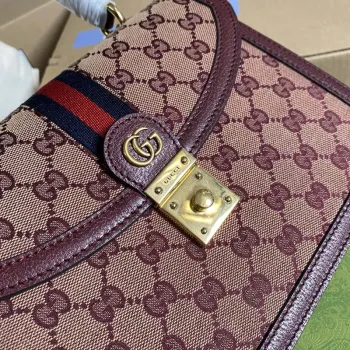 Gucci 651055 Ophidia GG small top handle bag Wine Red