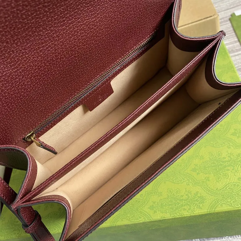 Gucci 651055 Ophidia GG small top handle bag Wine Red